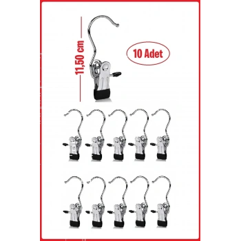 10 Adet Metal Krom Kaplama Eşarp Askısı, Şal Askısı, Çok Amaçlı Askı