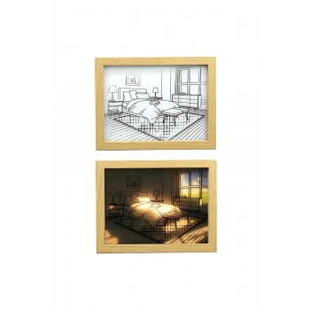 3D Aydınlatmalı Dekoratif Çerçeve - Akıllı Işık Kontrollü Gece Lambası