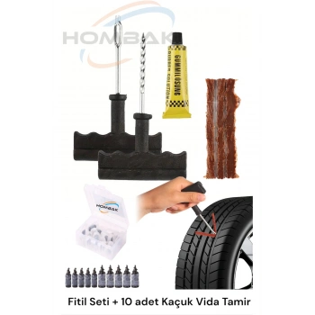 2Li SET Lastik Tamir Kiti Fitil Atma Seti+ Lastik Tamir Kiti Kauçuk Vida Seti