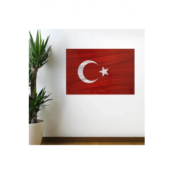 Dalgalanma Efektli Manyetik Duvar Stickerı Türk Bayrağı 75 x 50 cm