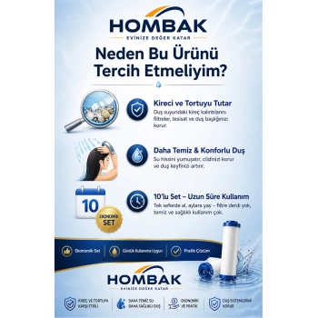 10’lu Duş Başlığı Filtresi PP Filtre Kartuşu – Kireç ve Tortu Önleyici Yedek Filtre Seti