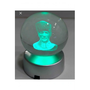 Tasarımlı 3 Boyutlu Işıklı Cam Küre Renk Değiştiren Led Işıklı 3d Cam Küre 3renkli