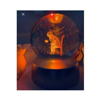 Tasarımlı 3 Boyutlu Işıklı Cam Küre Renk Değiştiren Led Işıklı 3d Cam Küre 3renkli