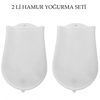 Hamur Torbası 2 li Set Orta ve Büyük Hamur Silikon Şeffaf Yoğurma Torbası Ekmek Makarna Mant