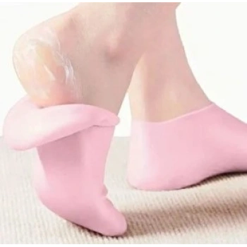 Küçük Boy Silikon Nemlendirici Ayak Bakım Çorabı Pembe