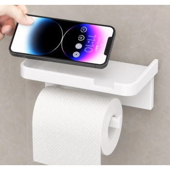 Raflı Yapışkanlı Tuvalet Kağıdı Askılığı