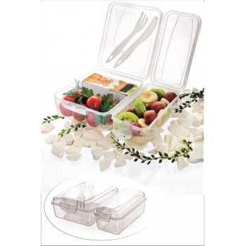 Takeaway Ergonomik Asorti Çatal Bıçaklı Pratik Yoğurt Saklama Kabı