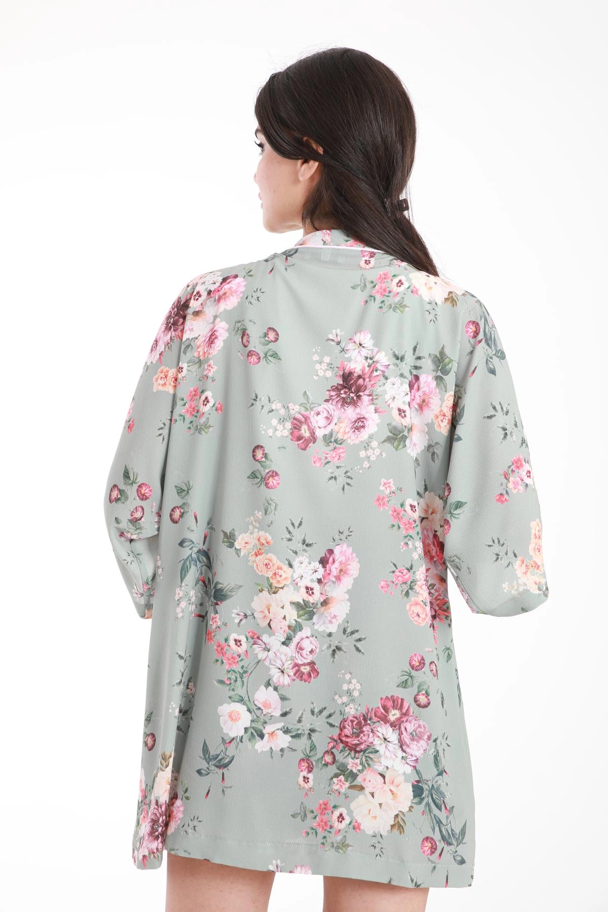 Krep kumaş kimonolu takım