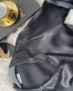 Siyah kol yaka dantel detaylı pijama takımı
