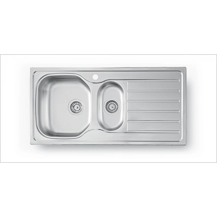 Evye Merkezi 500mmX1000mm 1.5 Gözlü Hazneli Damlalıklı Evye