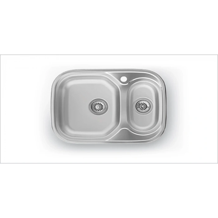 Evye Merkezi 490mmX650mm 1,5 Hazneli Damlalıksız Evye