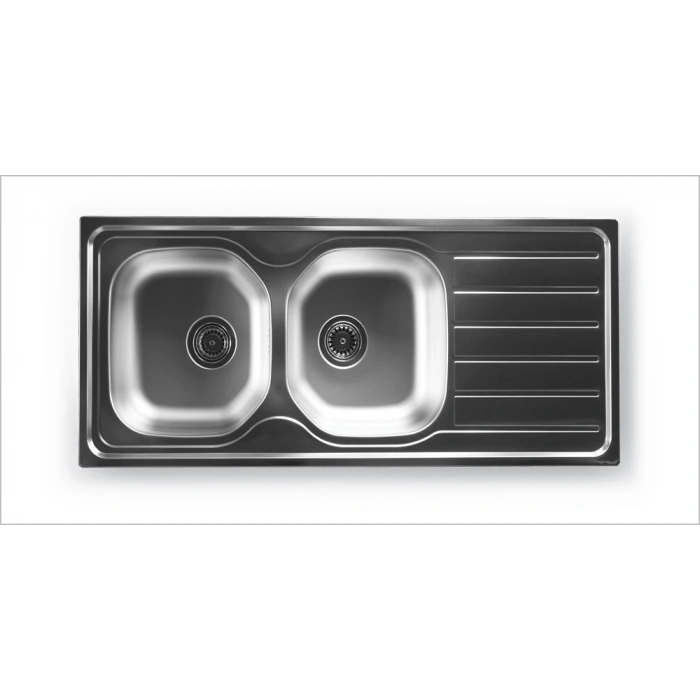 Evye Merkezi 510mmX1160mm 2 Hazneli Damlalıklı Evye