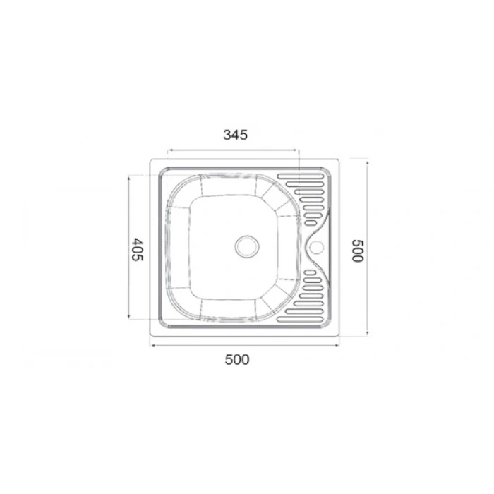 Evye Merkezi 500mmX500mm 1 Hazneli Evye