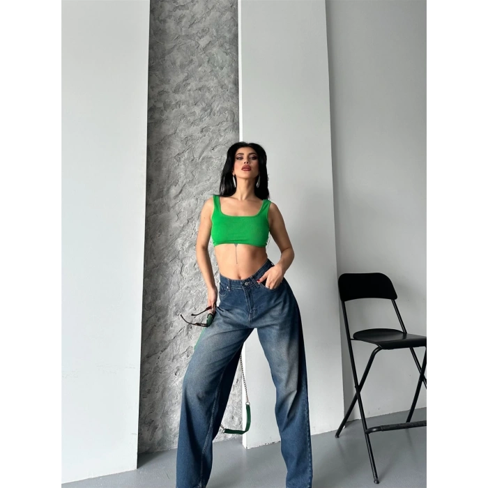 Baggy süper taş bıyık yıkama kahve tint jeans pantolon d2007