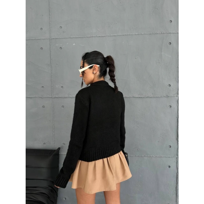 Cepli triko kazak siyah