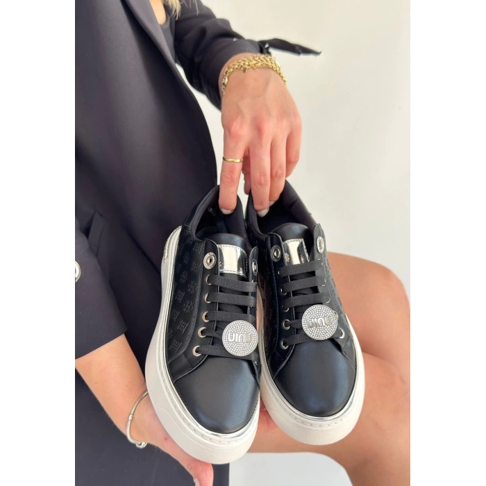 Jlar Siyah Cilt Bağcıklı Spor Ayakkabı