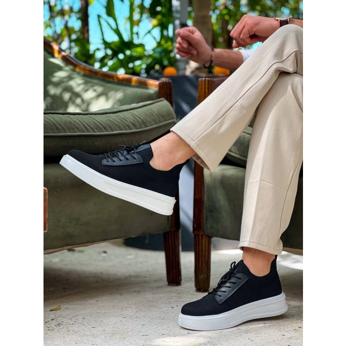 KB-116 Kuback Siyah Triko Bağcıklı  Günlük Erkek Ayakkabı