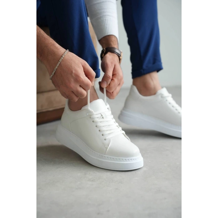 KB-B2 Kuback Beyaz Cilt Günlük Erkek Ayakkabı