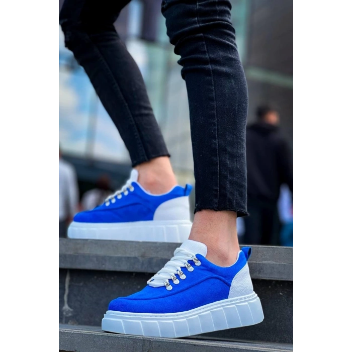 KB-X10 Kuback Sax Süet Beyaz Yüksek Taban Günlük Spor Ayakkabı