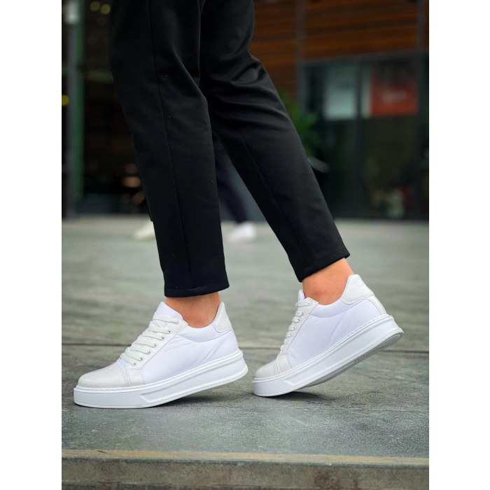 KB-X46 Kuback Beyaz Rugan Yüksek Beyaz Taban Günlük Spor Ayakkabı
