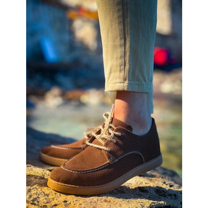 KB-X5 Kuback Kahve Süet Bağcıklı  Günlük Erkek Ayakkabı