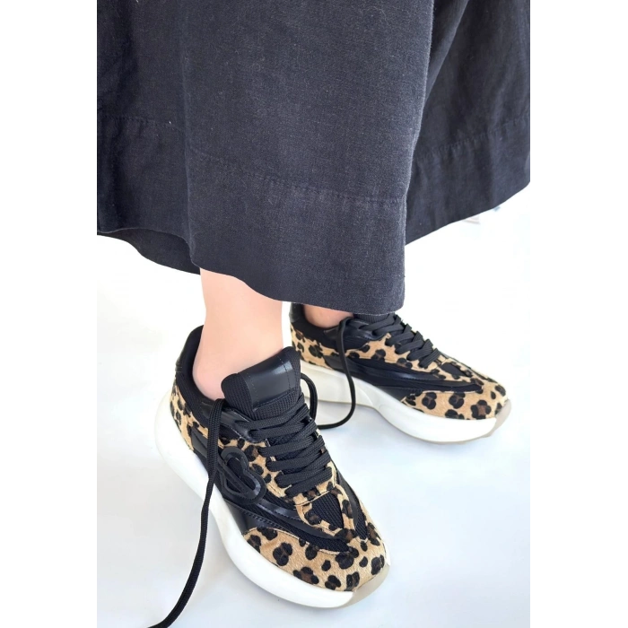 Mark Leopar Süet Bağcıklı Spor Ayakkabı