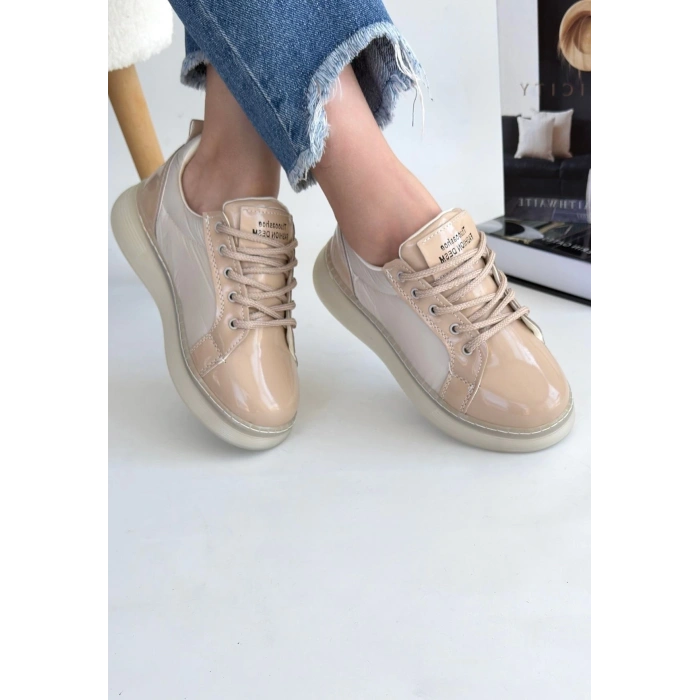 Piona Bej Rugan Bağcıklı Spor Ayakkabı