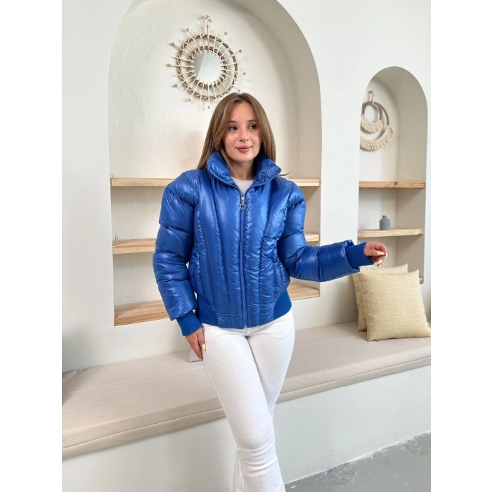 Puffer kısa mont mavi st25534