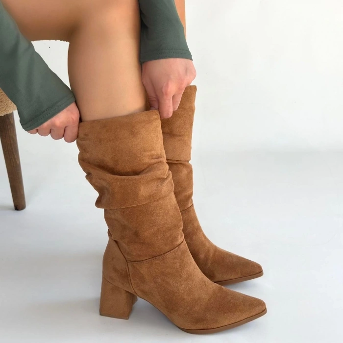 Titen Taba Süet Körüklü Çizme