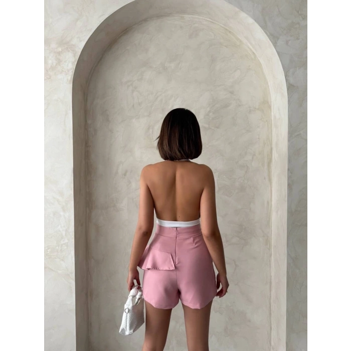 Valonlu fırfırlı şort s24683