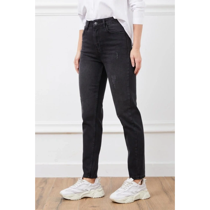 Yüksek bel mont jean pantolon