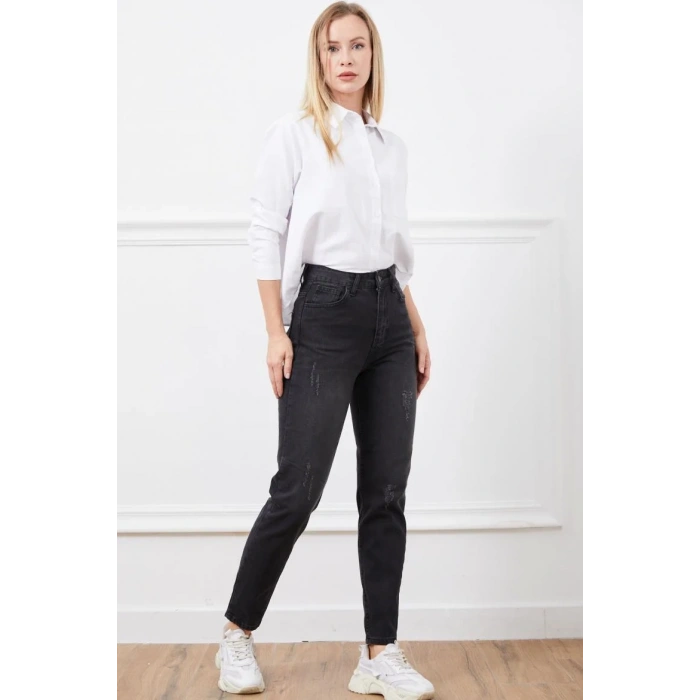 Yüksek bel mont jean pantolon