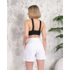 Çizgili düğmeli şort beyaz s2551251