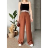Flamlı kahve pantolon