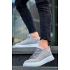 KB-X204 Kuback Gri Keten Beyaz Yüksek Taban Günlük Erkek Spor Ayakkabı