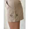 Kemer detaylı gabardin şort bej s25289