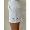 Kemer detaylı gabardin şort beyaz s25289