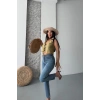 Mom fit bıyık kar yıkama jeans pantolon koyu mavi d2006