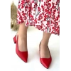 Morji Kırmızı Cilt Topuklu Ayakkabı