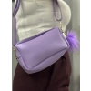 Ponpon mor cilt çanta