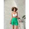 Valonlu fırfırlı etek yeşil s24681