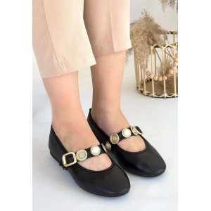 Atnis Siyah Cilt Babet Ayakkabı