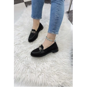 KB-021 Kuback Siyah Triko Siyah Taban U Toka  Günlük Kadın Ayakkabı