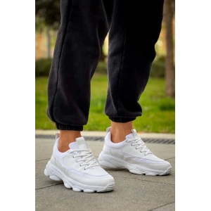 KB-707  Kuback  Beyaz Cilt Yüksek Taban Bağcıklı Günlük Erkek Ayakkabı