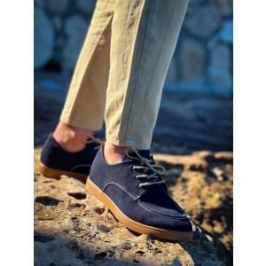 KB-X5 Kuback Lacivert  Süet Bağcıklı  Günlük Erkek Ayakkabı