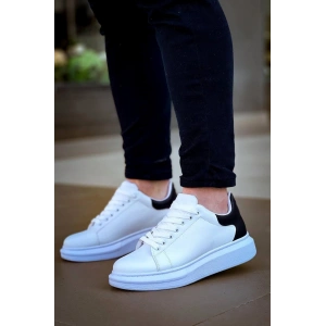 KB-X500  Kuback Bağcıklı Beyaz Siyah  Günlük Erkek Ayakkabı