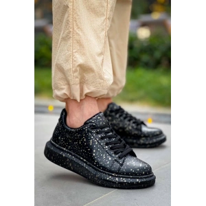 KB-X500  Kuback Siyah Gold  Bağcıklı  Günlük Erkek  Ayakkabı