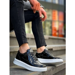 KB-X8 Kuback Siyah Rugan Detaylı Beyaz Yüksek Taban Günlük Spor Ayakkabı