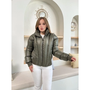 Puffer kısa mont haki st25534