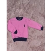 1-7 yaş Armalı bisiklet yaka lacivert biyeli sweatshirt pembe
